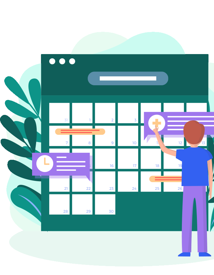 Professional calendar calculation and date analysis illustration
